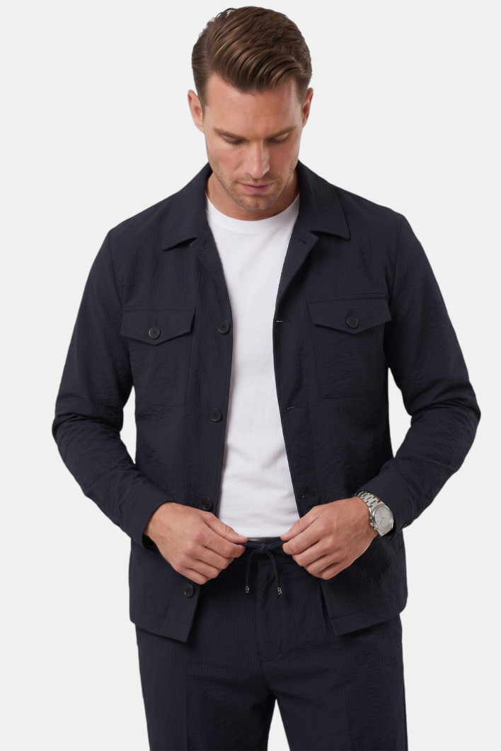 DeepSEA Kare Desenli Slim Fit Erkek Takım Elbise – Çift Düğme Çift Yırtmaç 2’li Takım 2604007 2