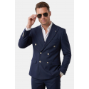 DeepSEA Slim Fit Gofre Dokulu Yazlık Spor Takım Elbise – Yarım Astarlı Likralı 2’li Kombin 2600820