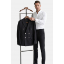 DeepSEA Slim Fit Gofre Dokulu Yazlık Spor Takım Elbise – Yarım Astarlı Likralı 2’li Kombin 2600820