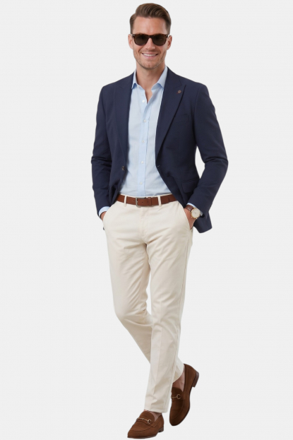 DeepSEA Dokulu Desenli İtalyan Kesim Blazer Ceket – Slim Fit Çift Düğme Ceket 2600776
