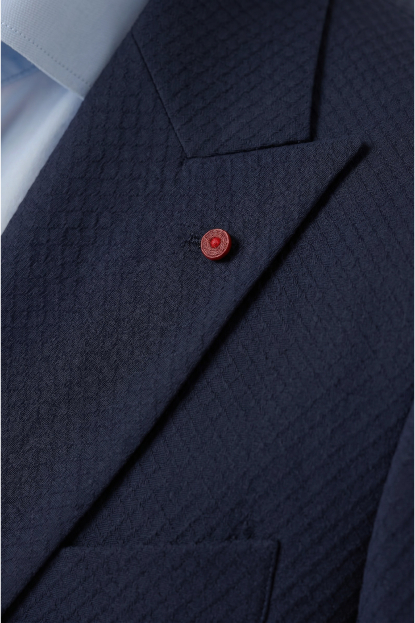 DeepSEA Dokulu Desenli İtalyan Kesim Blazer Ceket – Slim Fit Çift Düğme Ceket 2600776