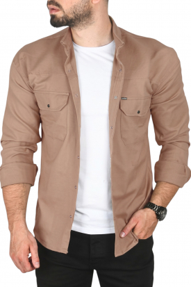DeepSEA Slim Fit Dar Kesim Pamuklu Spor Gömlek Jakar Kumaş Likralı Gömlek 2500552 2