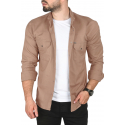 DeepSEA Slim Fit Dar Kesim Pamuklu Spor Gömlek Jakar Kumaş Likralı Gömlek 2500552