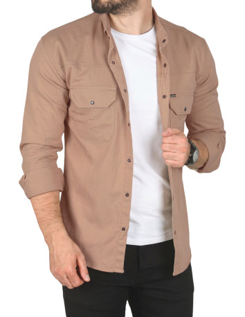 DeepSEA Slim Fit Dar Kesim Pamuklu Spor Gömlek Jakar Kumaş Likralı Gömlek 2500552 2