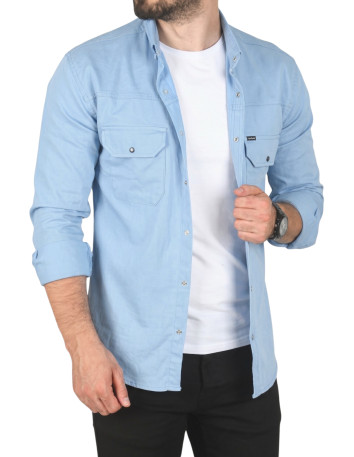 DeepSEA Slim Fit Dar Kesim Pamuklu Spor Gömlek Jakar Kumaş Likralı Gömlek 2500552