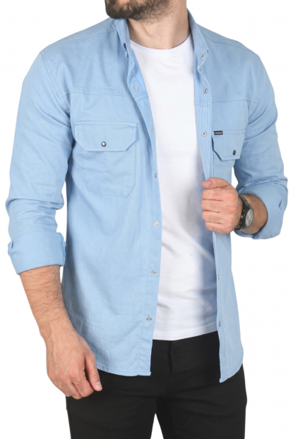 DeepSEA Slim Fit Dar Kesim Pamuklu Spor Gömlek Jakar Kumaş Likralı Gömlek 2500552