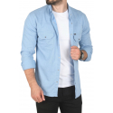 DeepSEA Slim Fit Dar Kesim Pamuklu Spor Gömlek Jakar Kumaş Likralı Gömlek 2500552