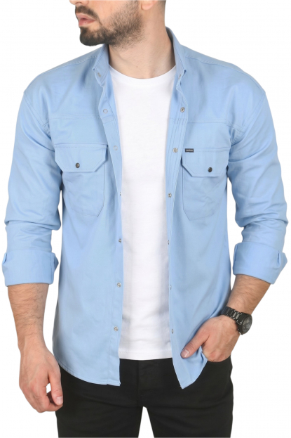 DeepSEA Slim Fit Dar Kesim Pamuklu Spor Gömlek Jakar Kumaş Likralı Gömlek 2500552