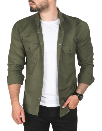 DeepSEA Slim Fit Dar Kesim Pamuklu Spor Gömlek Jakar Kumaş Likralı Gömlek 2500552