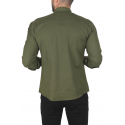 DeepSEA Slim Fit Dar Kesim Pamuklu Spor Gömlek Jakar Kumaş Likralı Gömlek 2500552