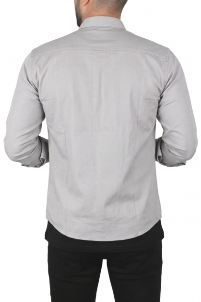 DeepSEA Slim Fit Dar Kesim Pamuklu Spor Gömlek Jakar Kumaş Likralı Gömlek 2500552