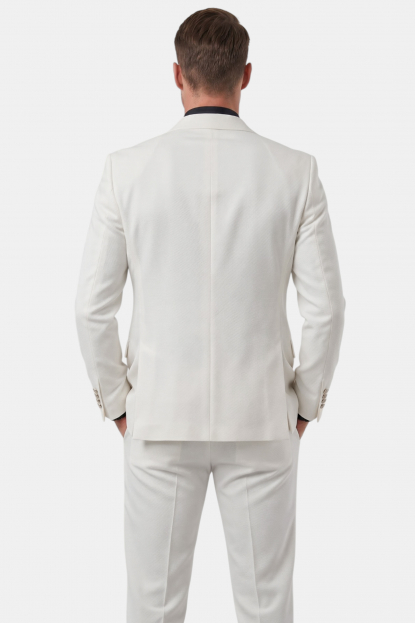 DeepSEA Slim Fit Gofre Dokulu Yazlık Spor Takım Elbise – Yarım Astarlı Likralı 2’li Kombin 2600820