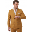 DeepSEA Slim Fit Kruvaze Takım Elbise Likralı Çizgili Dokulu Metal Düğmeli 2600643