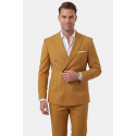 DeepSEA Slim Fit Kruvaze Takım Elbise Likralı Çizgili Dokulu Metal Düğmeli 2600643