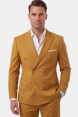 DeepSEA Slim Fit Kruvaze Takım Elbise Likralı Çizgili Dokulu Metal Düğmeli 2600643