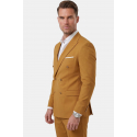 DeepSEA Slim Fit Kruvaze Takım Elbise Likralı Çizgili Dokulu Metal Düğmeli 2600643
