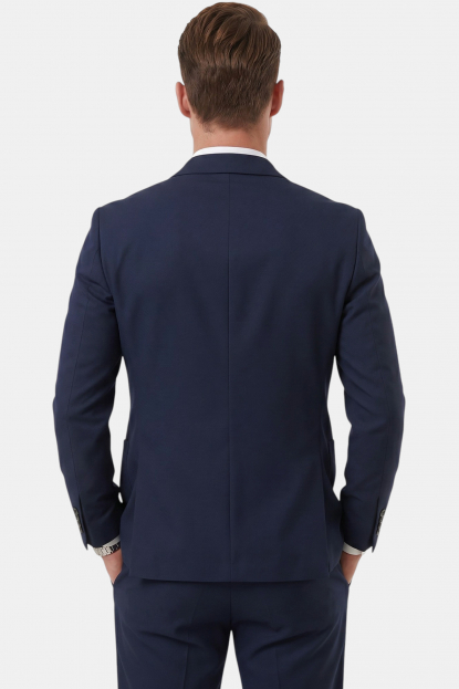 DeepSEA Kare Desenli Slim Fit Erkek Takım Elbise – Çift Düğme Çift Yırtmaç 2’li Takım 2600821