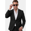 DeepSEA Kare Desenli Slim Fit Erkek Takım Elbise – Çift Düğme Çift Yırtmaç 2’li Takım 2600821