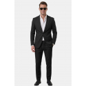 DeepSEA Kare Desenli Slim Fit Erkek Takım Elbise – Çift Düğme Çift Yırtmaç 2’li Takım 2600821