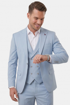 DeepSEA Erkek Slim Fit 3’lü Takım Elbise – Yelekli Ekose Desenli Çift Düğme Takım Elbise 2600342 2