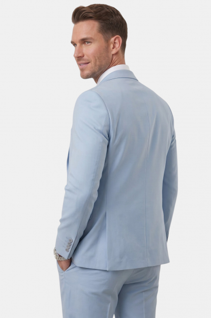 DeepSEA Erkek Slim Fit 3’lü Takım Elbise – Yelekli Ekose Desenli Çift Düğme Takım Elbise 2600342
