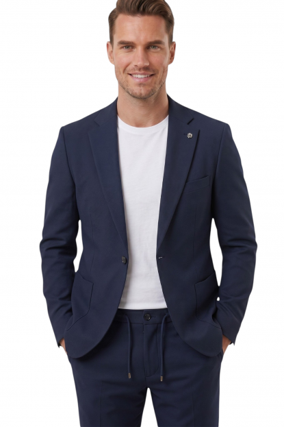 DeepSEA Kare Desenli Slim Fit Erkek Takım Elbise – Çift Düğme Çift Yırtmaç 2’li Takım 2600821