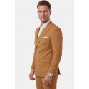 DeepSEA Slim Fit Kruvaze Takım Elbise Likralı Çizgili Dokulu Metal Düğmeli 2600643