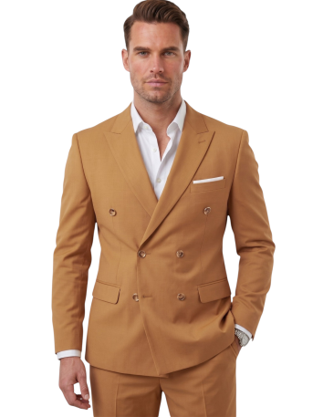DeepSEA Slim Fit Kruvaze Takım Elbise Likralı Çizgili Dokulu Metal Düğmeli 2600643