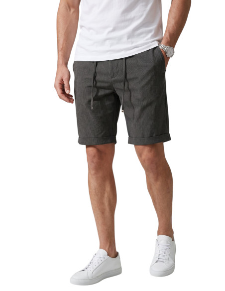DeepSEA Slim Fit Likralı Çizgi Dokulu Beli Lastikli İpli Erkek Şort Kapri 2601743