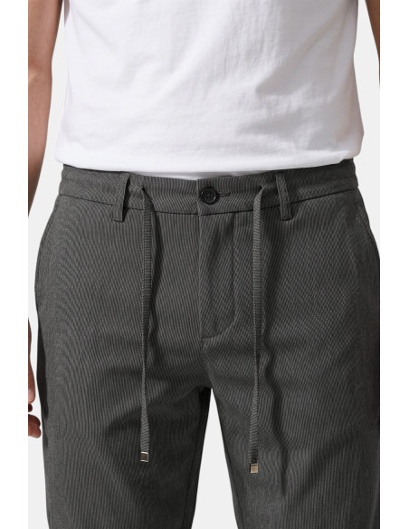 DeepSEA Slim Fit Likralı Çizgi Dokulu Beli Lastikli İpli Erkek Şort Kapri 2601743