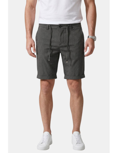 DeepSEA Slim Fit Likralı Çizgi Dokulu Beli Lastikli İpli Erkek Şort Kapri 2601743