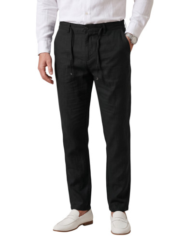 DeepSEA Slim Fit Likralı Keten Dokulu Pamuklu Erkek Pantolon – Nefes Alan Yazlık Modern Kesim 2600705