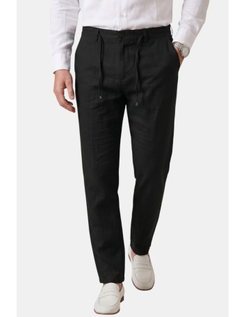 DeepSEA Slim Fit Likralı Keten Dokulu Lastikli Belli İpli Yazlık Erkek Pantolon 2603001 2