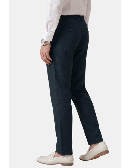 DeepSEA Slim Fit Likralı Keten Dokulu Lastikli Belli İpli Yazlık Erkek Pantolon 2603001