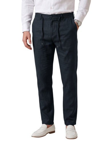 DeepSEA Slim Fit Likralı Keten Dokulu Pamuklu Erkek Pantolon – Nefes Alan Yazlık Modern Kesim 2600705
