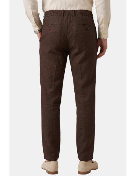 DeepSEA Slim Fit Likralı Keten Dokulu Lastikli Belli İpli Yazlık Erkek Pantolon 2603001