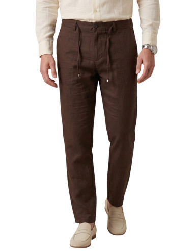 DeepSEA Slim Fit Likralı Keten Dokulu Pamuklu Erkek Pantolon – Nefes Alan Yazlık Modern Kesim 2600705