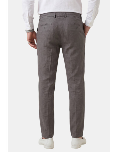 DeepSEA Slim Fit Likralı Keten Dokulu Lastikli Belli İpli Yazlık Erkek Pantolon 2603001