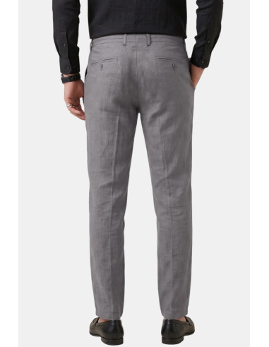 DeepSEA Slim Fit Likralı Keten Dokulu Lastikli Belli İpli Yazlık Erkek Pantolon 2603001