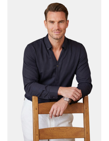 DeepSEA Slim Fit Kolay Ütülenebilir Açık Dik Yaka Likralı Erkek Gömlek 2602615