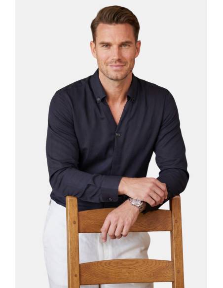 DeepSEA Slim Fit Kolay Ütülenebilir Açık Dik Yaka Likralı Erkek Gömlek 2602615