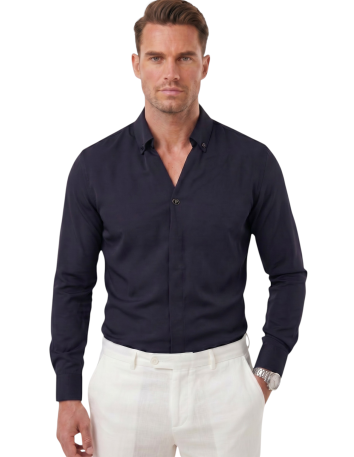 DeepSEA Slim Fit Kolay Ütülenebilir Açık Dik Yaka Likralı Erkek Gömlek 2602615 2