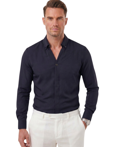 DeepSEA Slim Fit Kolay Ütülenebilir Açık Dik Yaka Likralı Erkek Gömlek 2602615