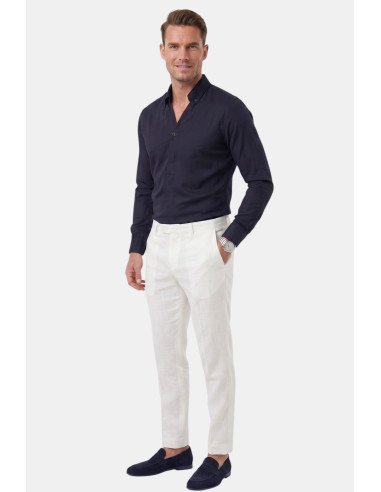 DeepSEA Slim Fit Kolay Ütülenebilir Açık Dik Yaka Likralı Erkek Gömlek 2602615