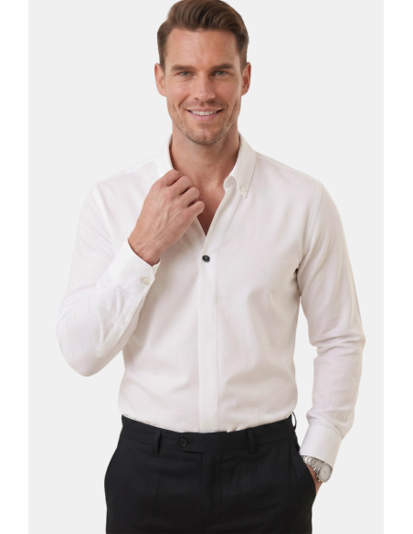 DeepSEA Slim Fit Kolay Ütülenebilir Açık Dik Yaka Likralı Erkek Gömlek 2602615