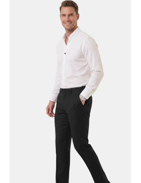 DeepSEA Slim Fit Kolay Ütülenebilir Açık Dik Yaka Likralı Erkek Gömlek 2602615