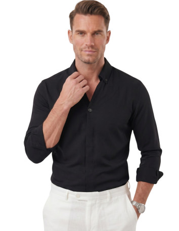 DeepSEA Slim Fit Kolay Ütülenebilir Açık Dik Yaka Likralı Erkek Gömlek 2602615