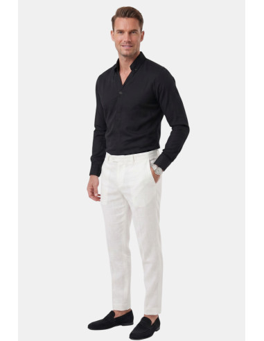 DeepSEA Slim Fit Kolay Ütülenebilir Açık Dik Yaka Likralı Erkek Gömlek 2602615