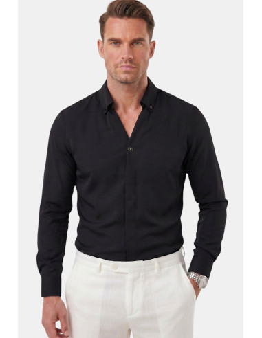 DeepSEA Slim Fit Kolay Ütülenebilir Açık Dik Yaka Likralı Erkek Gömlek 2602615