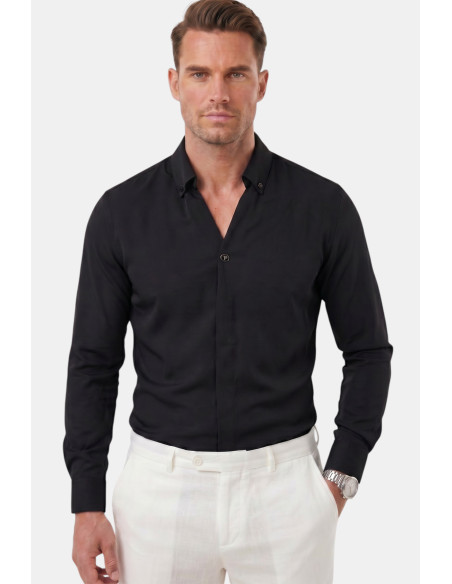 DeepSEA Slim Fit Kolay Ütülenebilir Açık Dik Yaka Likralı Erkek Gömlek 2602615